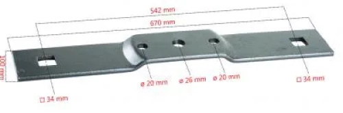 Barra porta-facas inferior (670 mm)
